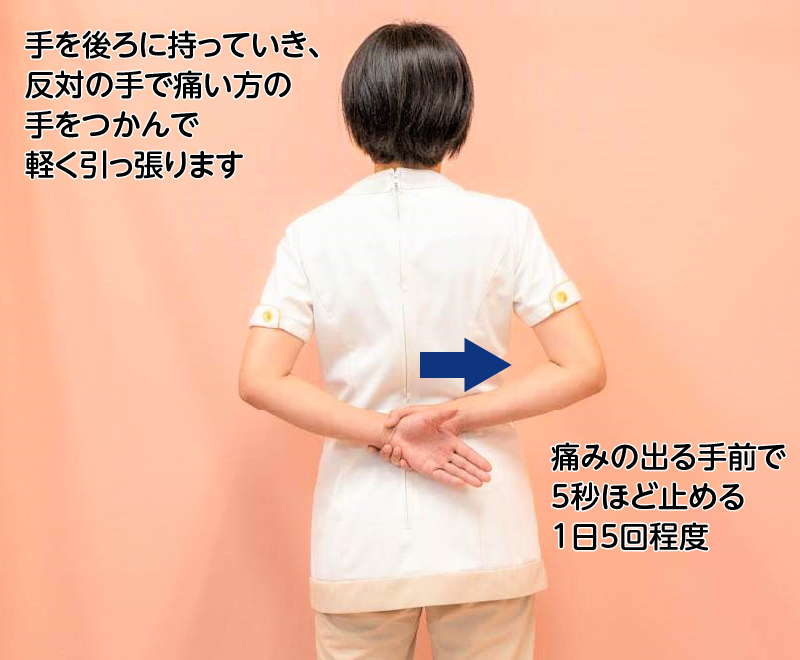 五十肩　後ろに回すエクササイズ