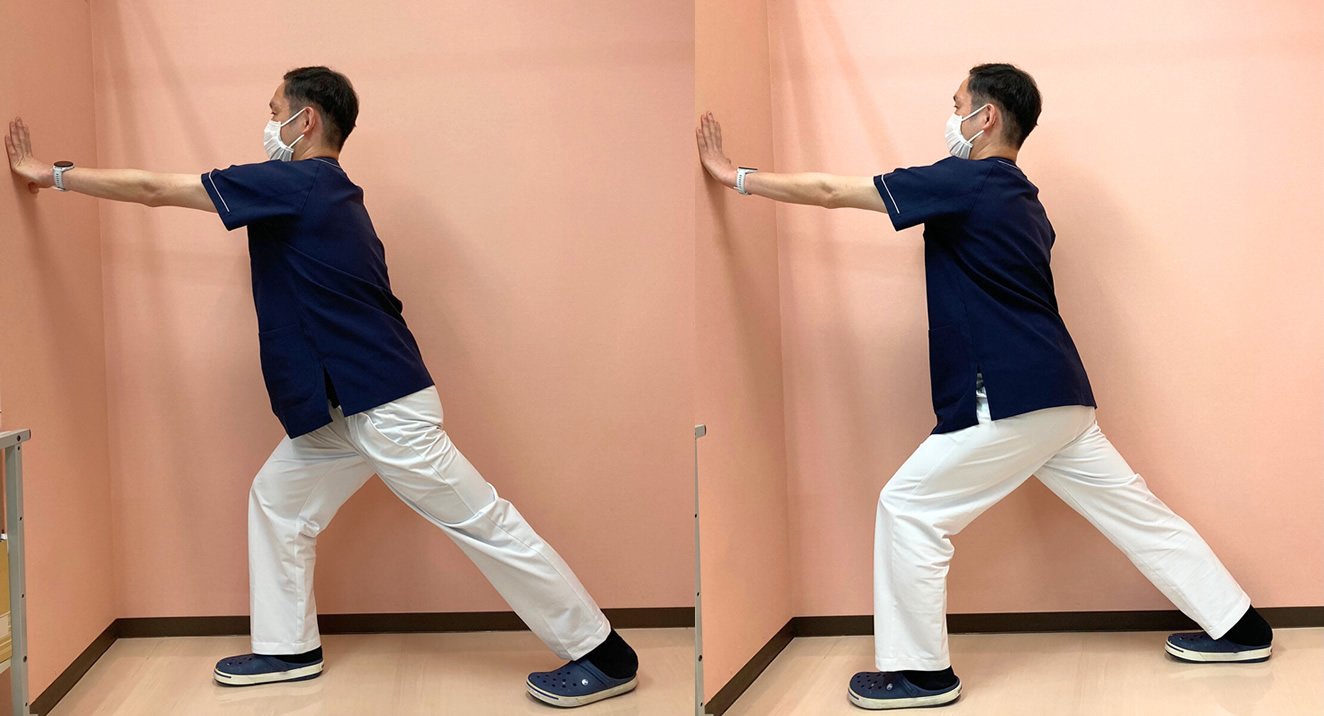 ふくらはぎのストレッチ（壁押し）